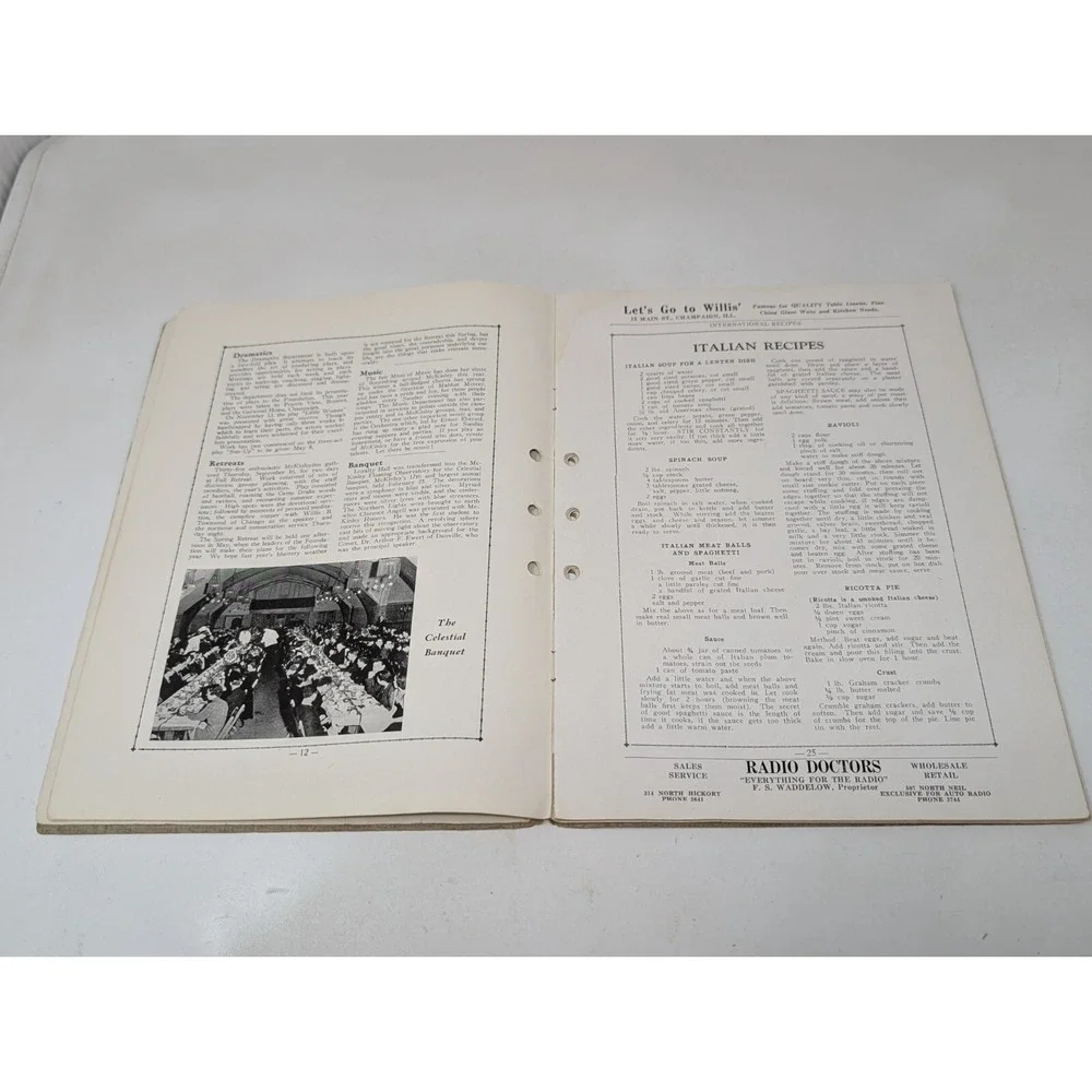 Mckinley Foundation University of Illinois Yearbook Vintage‎ Antique 1938 Church